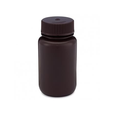 Globe Scientific Diamond RealSeal Bottles, Amber Color, Wide Mouth, 125 ml, 12/pk, 12PK 219942